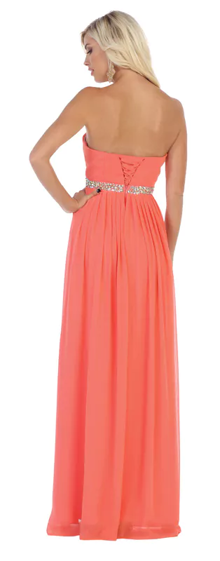 Robe bustier couleur corail - M1169 – Image 3